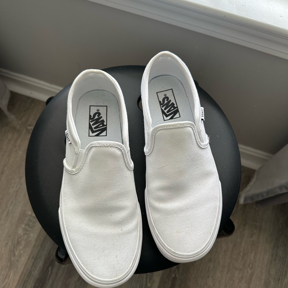White slip on vans